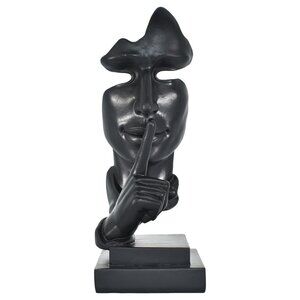 Adam & Friends Home Decor Silence Is Golden Sculpture | 1-Piece | Black